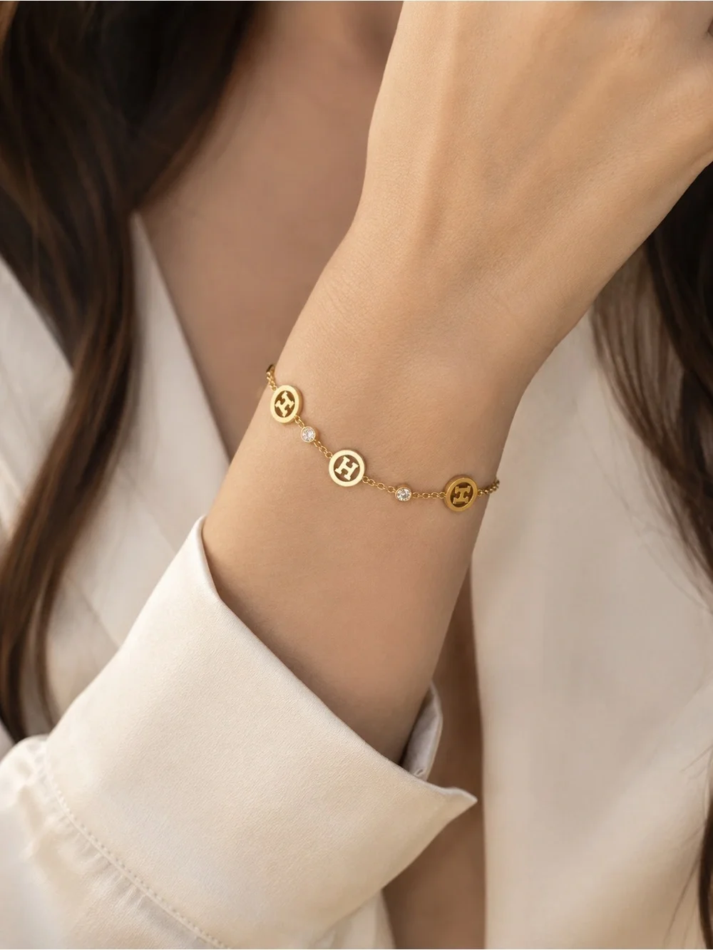 18K Gold Luxury H Chain Bracelet